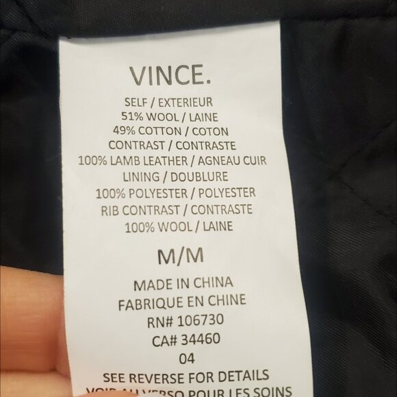 Vince Wool Winter Coat Grey Black EUC - Picture 6 of 7